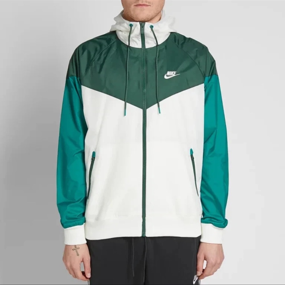 Nike Sportswear Windrunner Men's Full-Zip Jacket, XXL, Green/White, Hooded - Picture 5 of 6